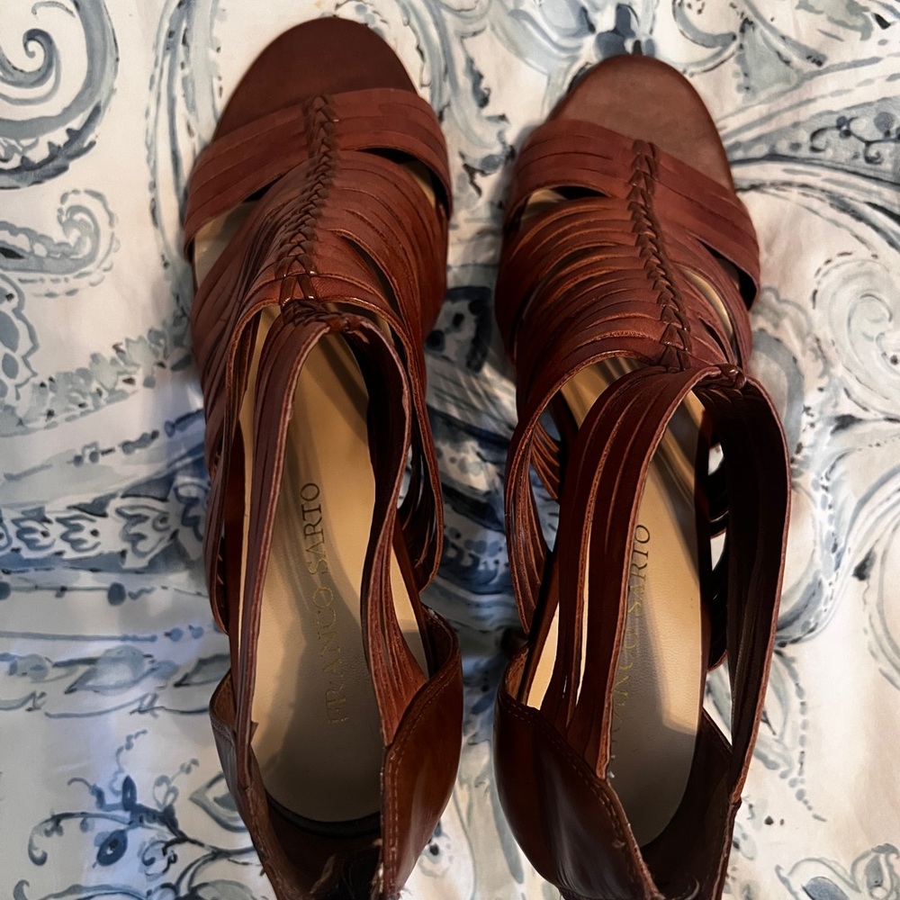 Franco Sarto Chestnut Strappy Sandals